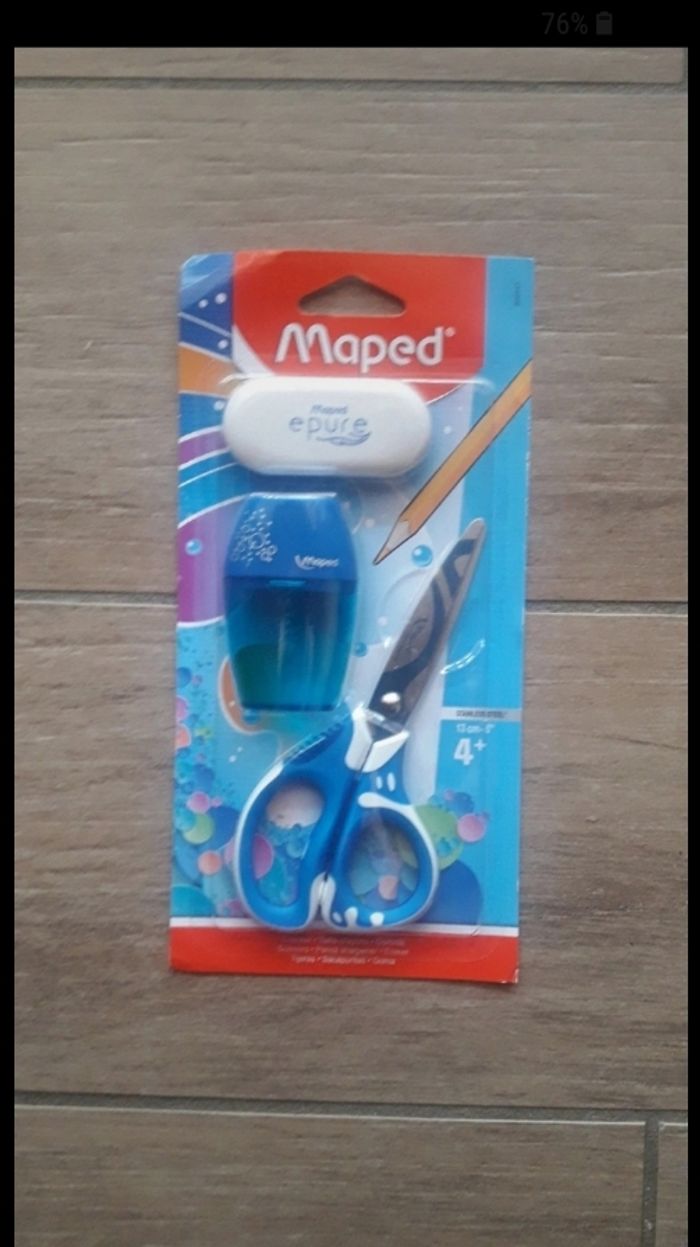 Kit gomme ciseau taille crayons maped