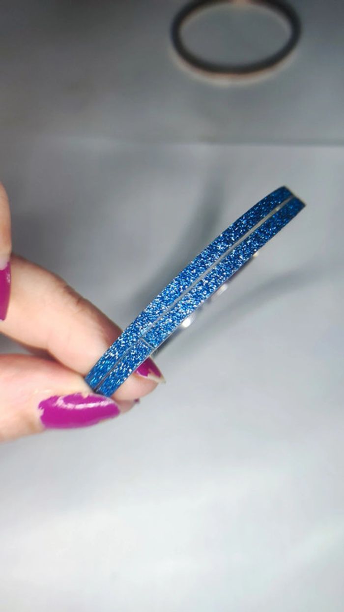 Bracelets paillettes bleues - photo numéro 4