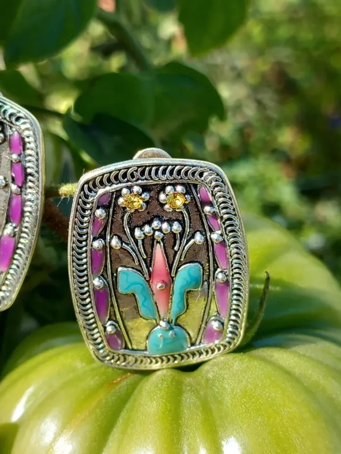 Lot composé d'une paire de  boucles d'oreilles et d'une  bague réglable  franck herval - photo numéro 4
