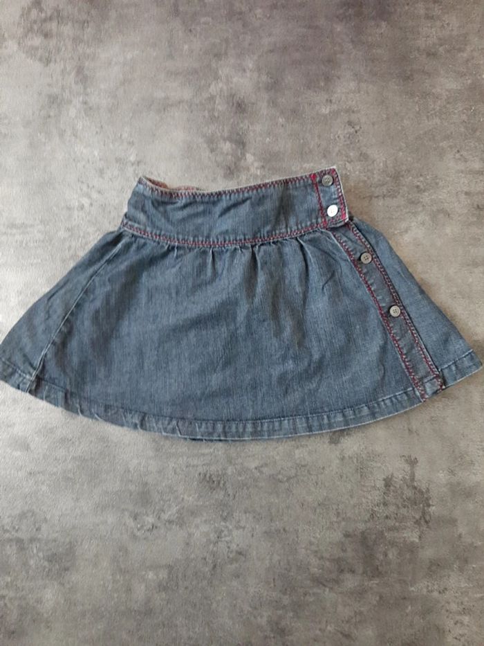 Jupe en jeans réglable fille 100% coton - photo numéro 2