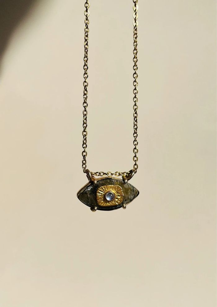 Collier talisman œil Labradorite - photo numéro 8