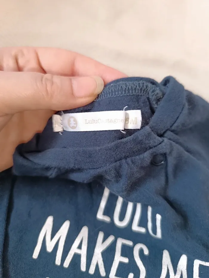 🎀 jolie pyjama bleu marine et blanc deux pièce lulu castagnette taille 6 mois 🎀 - photo numéro 5