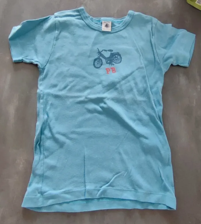 T-shirt bleu ciel Petit Bateau 10A