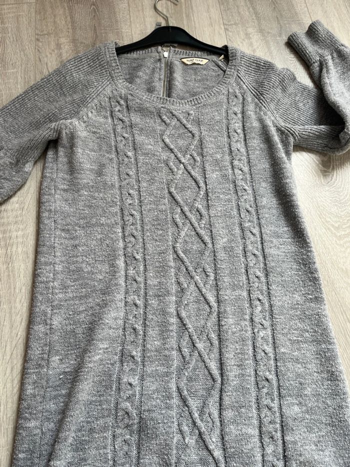 Robe pull courte M grise - photo numéro 3