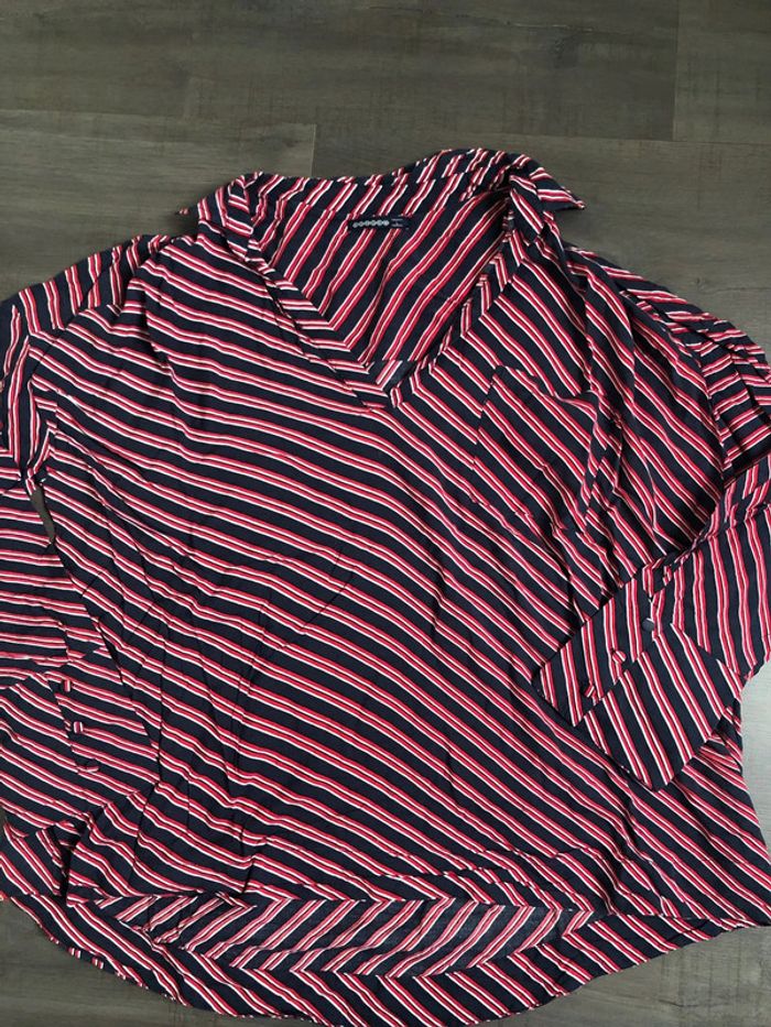 Blouse ample bonobo rayée marine et rouge taille L