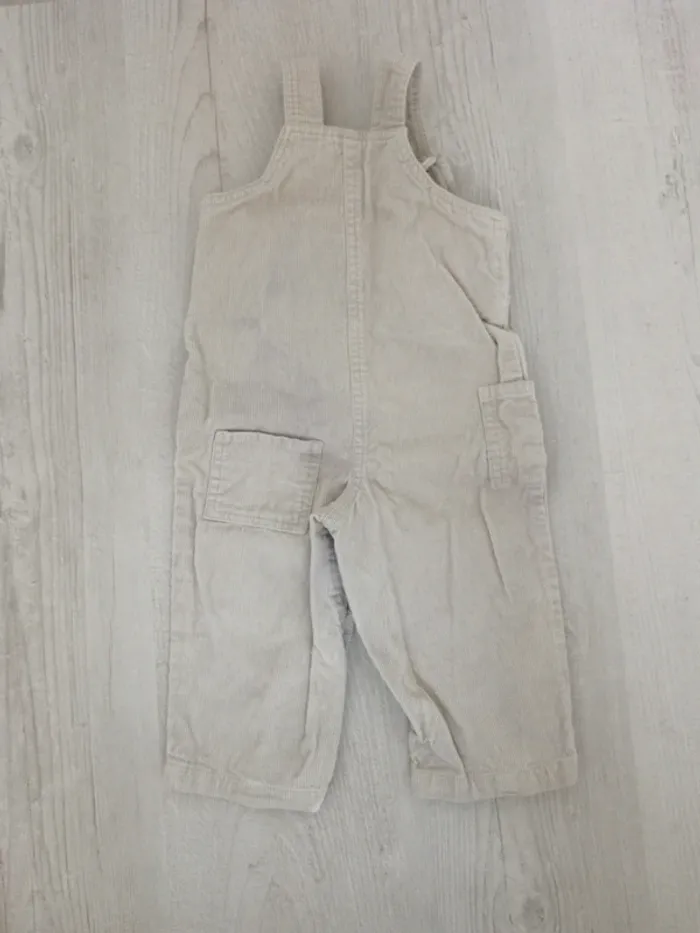 Salopette velour épais beige 18 mois - photo numéro 4