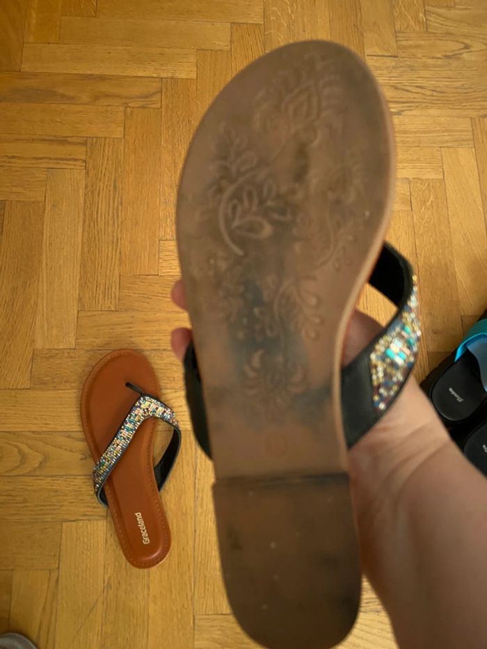 Mules Pierres multicolore Graceland cuir taille 38 1 fois mit - photo numéro 4