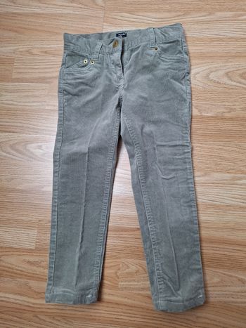 Pantalon slim fit KIABI 8 ans gris en velours