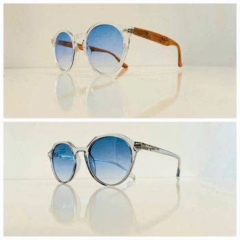 Lot de deux lunettes mixtes transparentes verres bleus dégradés UV protection taille moyenne