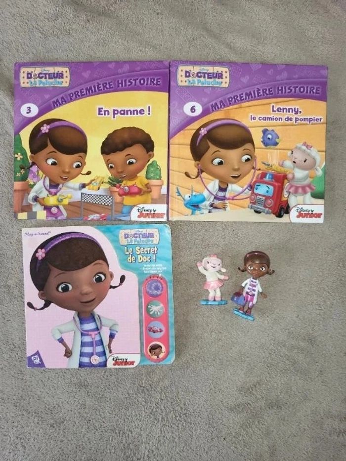 Livres + figurines Dr la peluche Disney