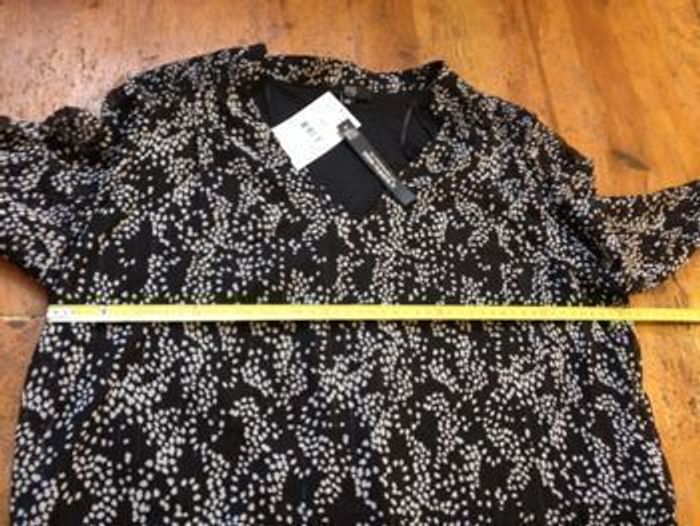 Blouse ample à motifs - noir et blanc - taille L - look féminin - photo numéro 6