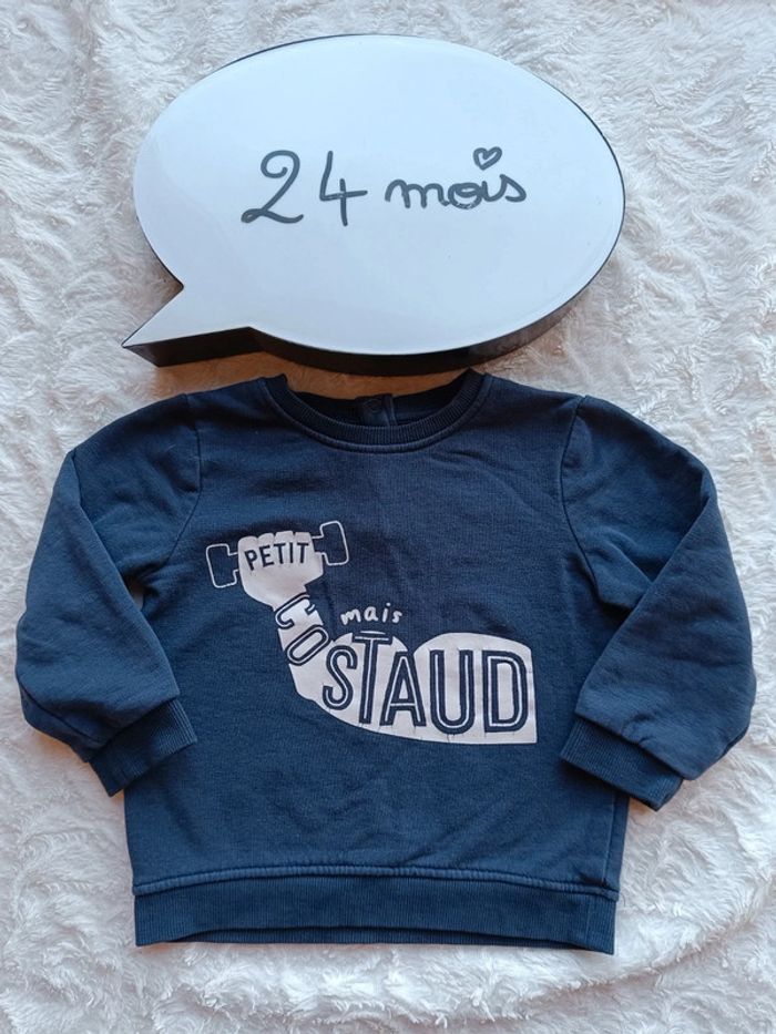 Sweat pull Garçon 24 mois Petit mais costaud Gémo