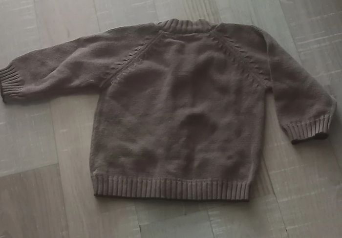Gilet à zip marron taille 6 mois - photo numéro 2