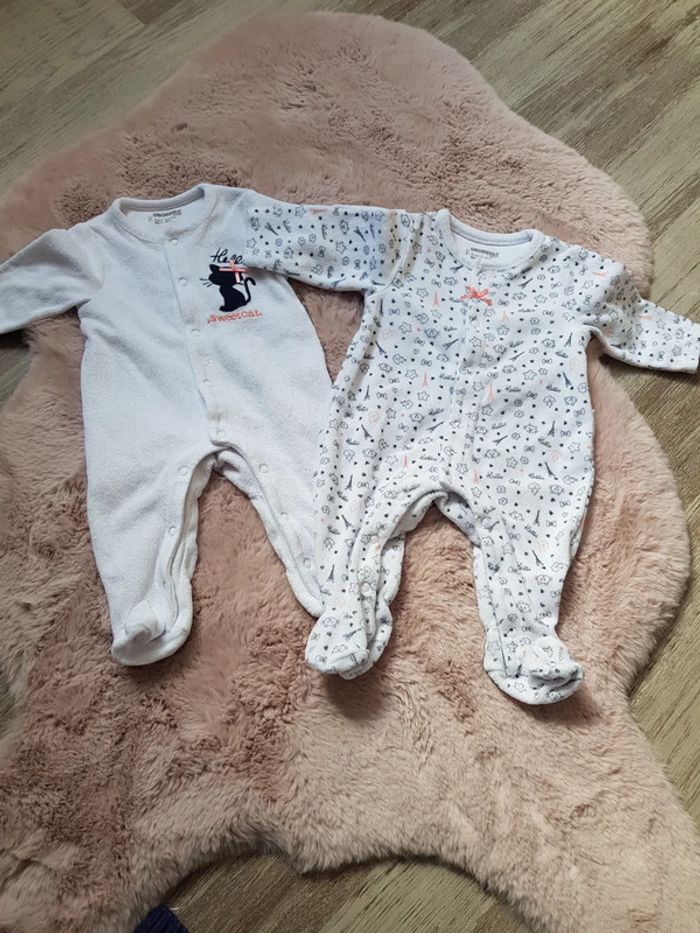 Lot de 2 pyjamas fille 1 mois