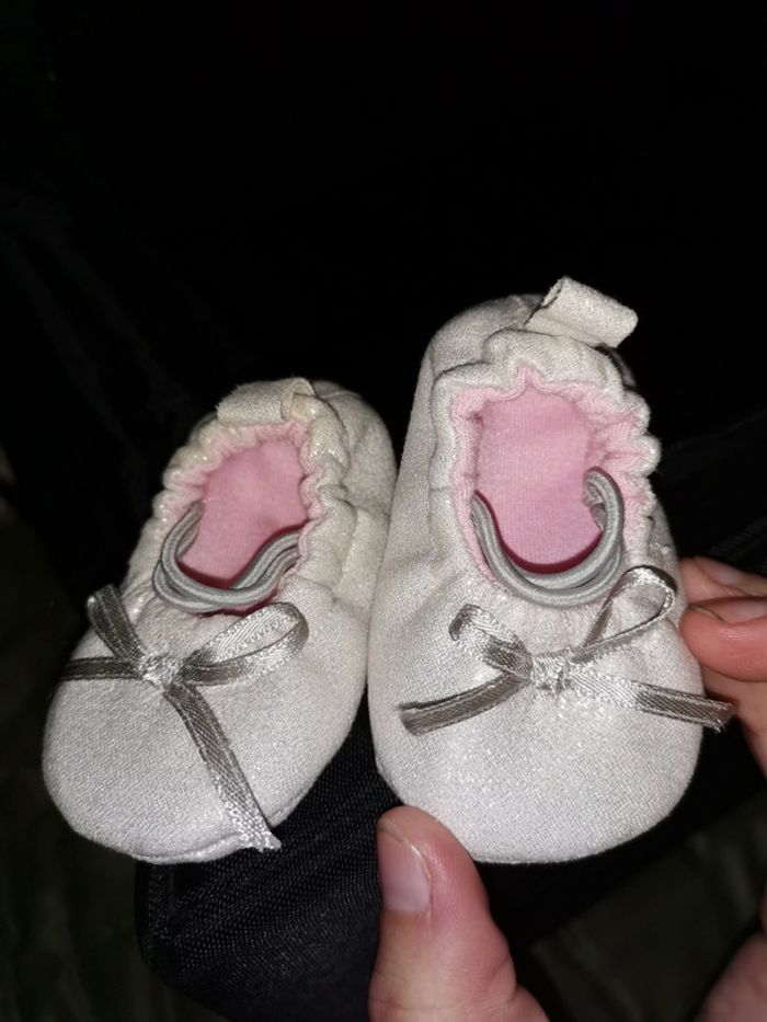 Ballerine argent paillettes 0/3mois - photo numéro 2