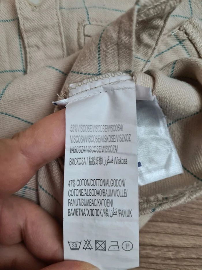 Chemise beige à carreaux 6 mois - photo numéro 9