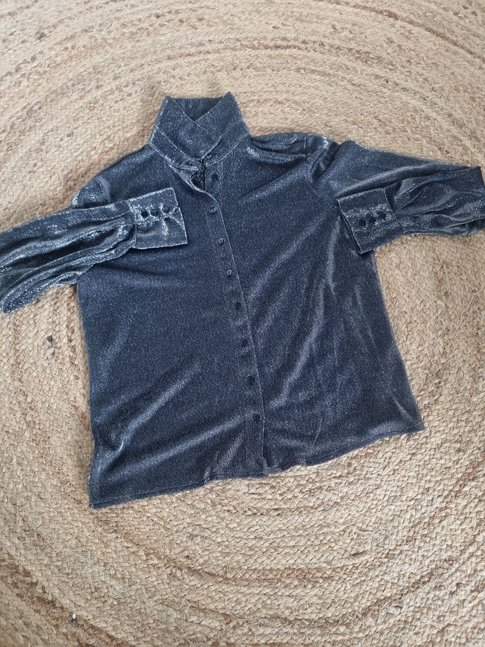 Chemisier gris brillant