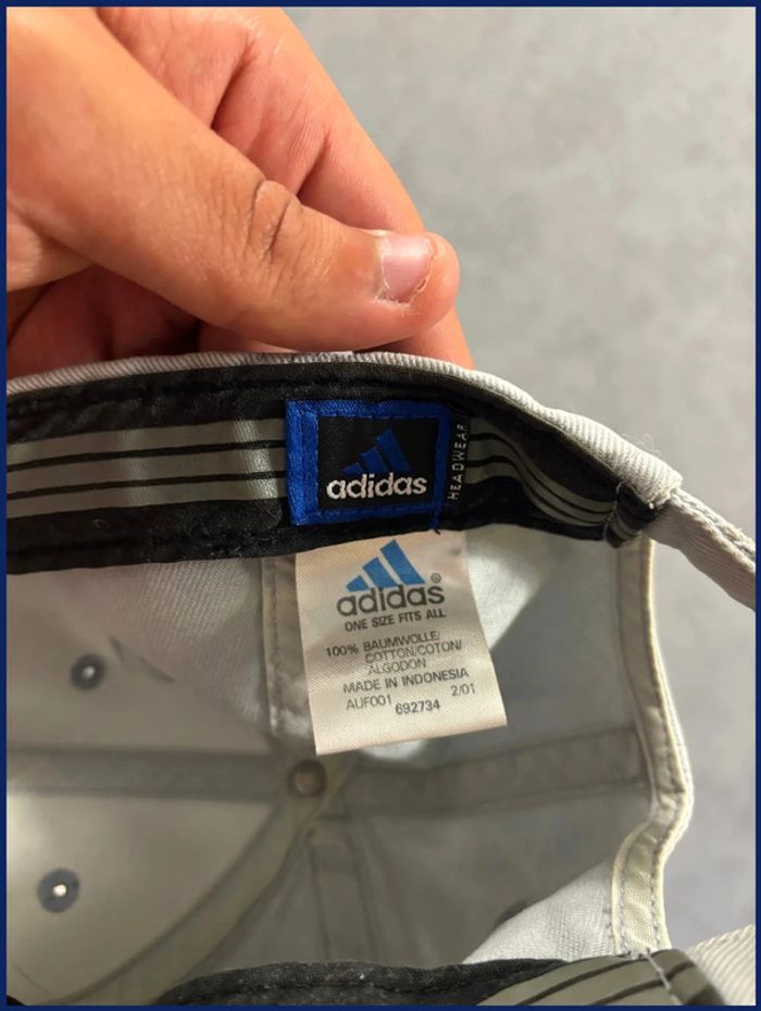 Casquette Vintage Adidas Logo Brodé Gris - photo numéro 8
