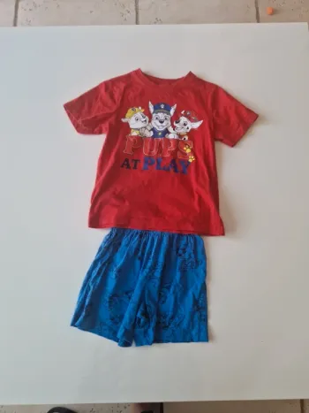 Pyjama short paw patrol pat patrouille 5 ans