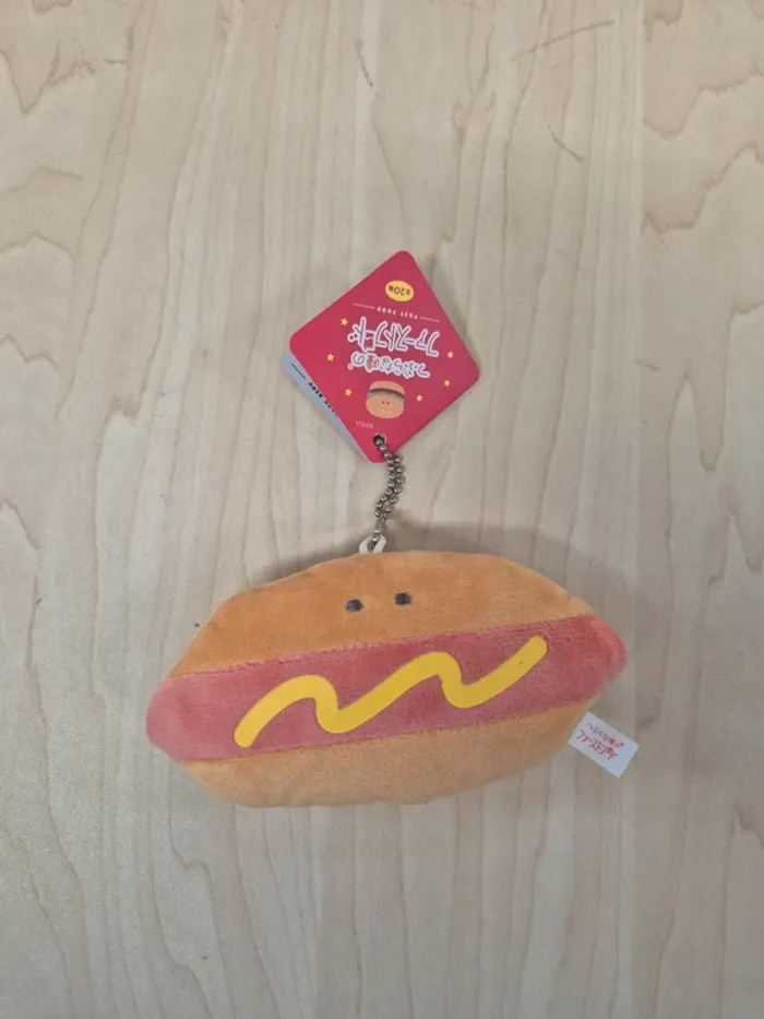 Porte-clés peluche Tsuburana Hitomi "Fast Food" : Hot Dog