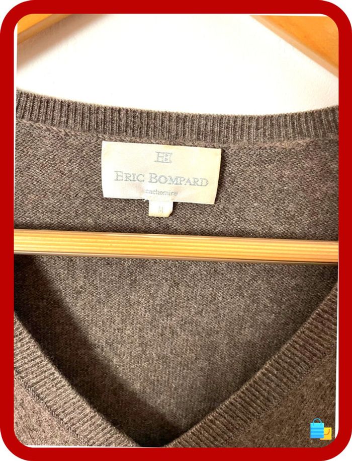 🧥 Pull col V marron 100 % cachemire – Homme – Taille M – Éric Bompard - photo numéro 2