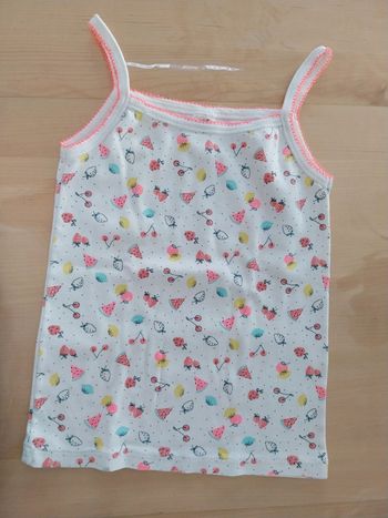 Maillot de corps sans manches fille 10 ans blanc fruits