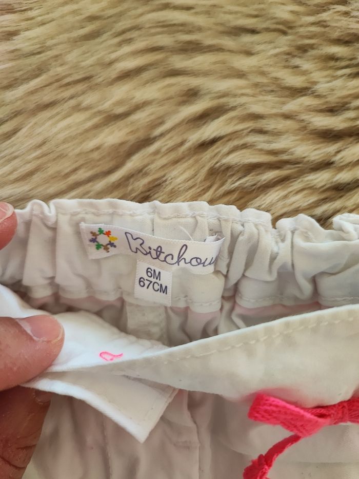 Short blanc rose Kiabi 6 mois - photo numéro 3