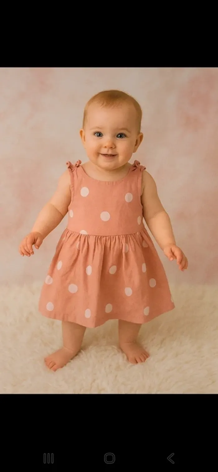 😍Magnifique robe rose petit pois 6 mois fille kiabi