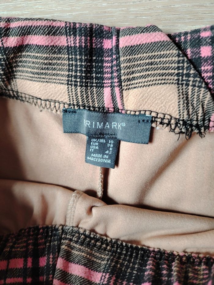 Pantalon taille élastique à carreaux - photo numéro 2