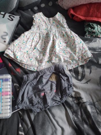 Ensemble blouse et short chat taille 12 mois orchestra