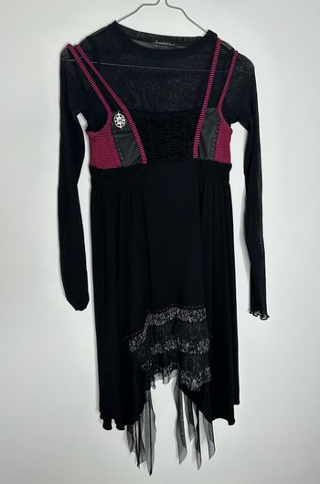 Robe bariolée asymétrique et mesh la mode est à vous T34 XS