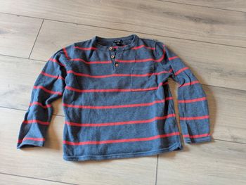 Pull bleu rayé rouge 4 ans Kiabi