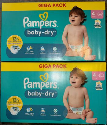 2 giga pack de couches taille  4 baby dry