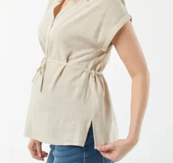 Ensemble en lin, T-shirt et short de grossesse