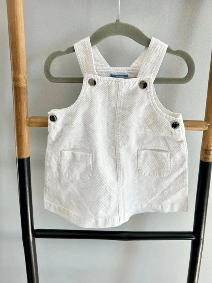 Robe salopette blanche/ Jacadi - 18 mois