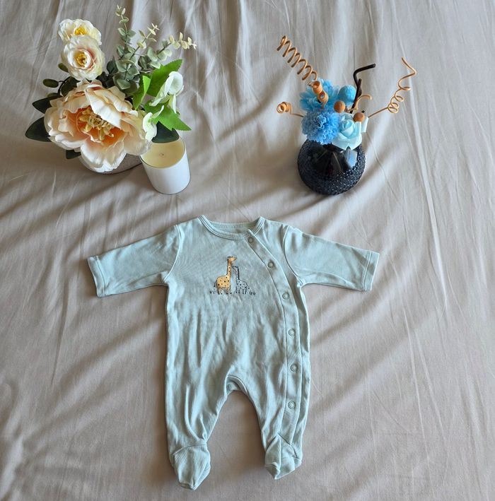 Kiabi Pyjama Coton Bio Vert Menthe Très Bon État 0M