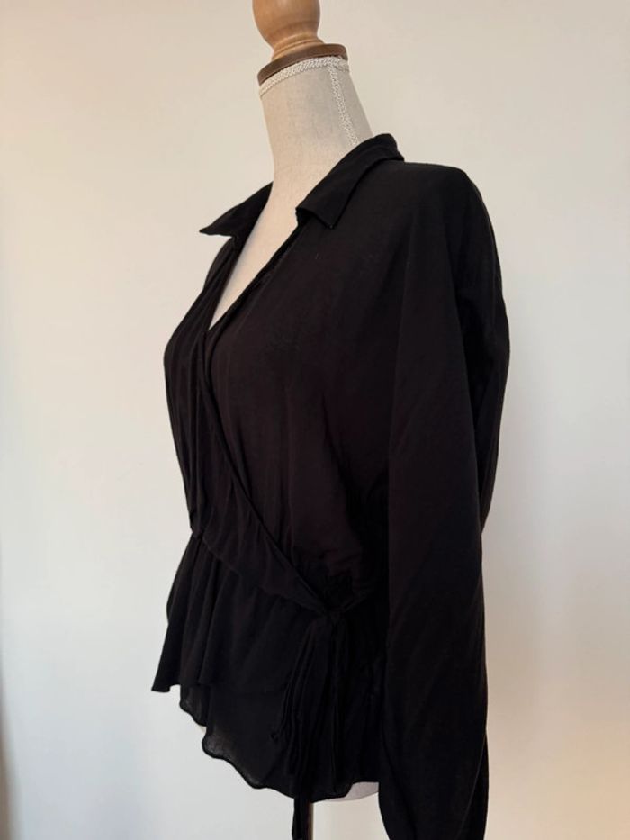 Chemise blouse camicetta Camisa blusa shirt camicia overhemd Folder manches noir femme longue - photo numéro 2
