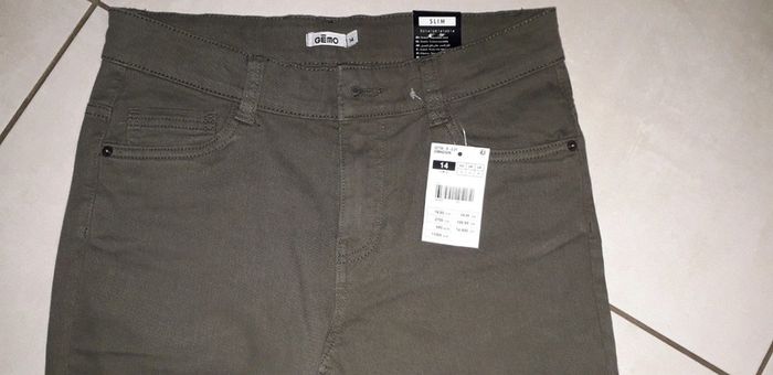 Pantalon slim jean kaki 14 ans neuf - photo numéro 4
