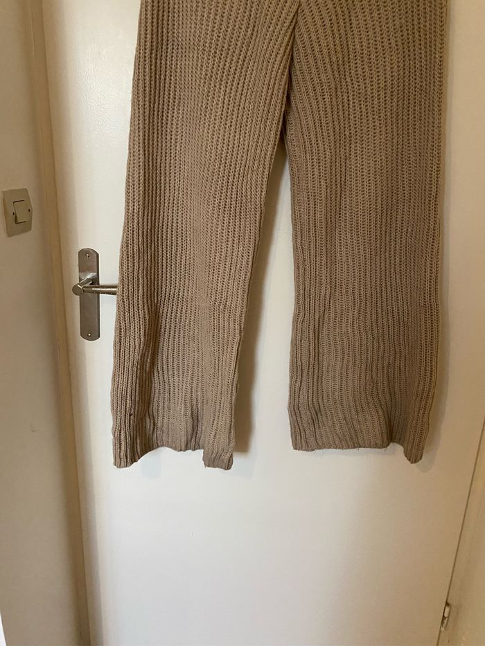 Ensemble en laine gilet pantalon - hiver marron beige taille m - photo numéro 7