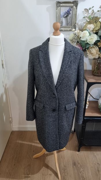 Manteau chevrons laine mélangée Kiabi 44 neuf