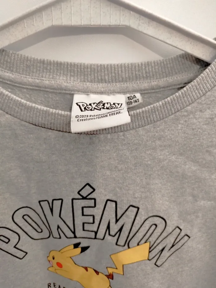 Sweat enfant gris pokémon taille 10 ans - photo numéro 3