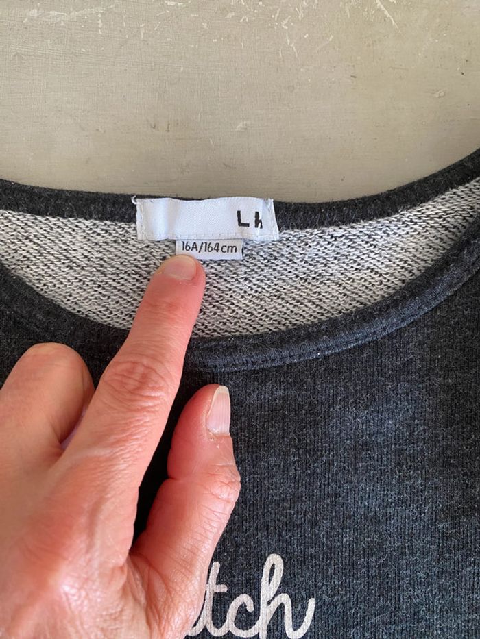 Sweat manches longues gris anthracite La Halle 14/16 ans « Catch your dreams » - photo numéro 10