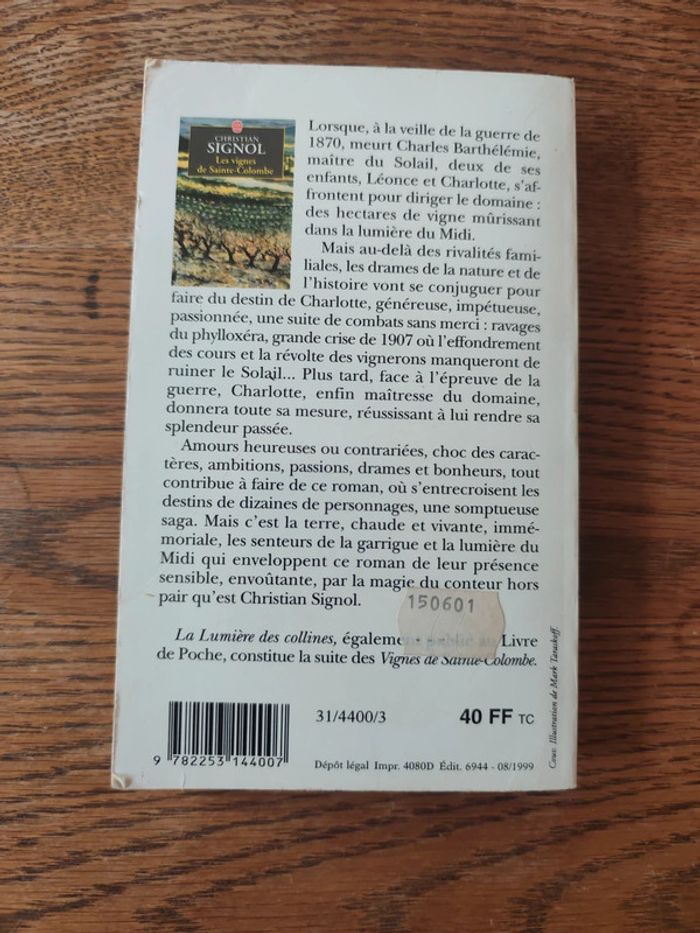 Christian Signol les vignes de Sainte colombes - photo numéro 2