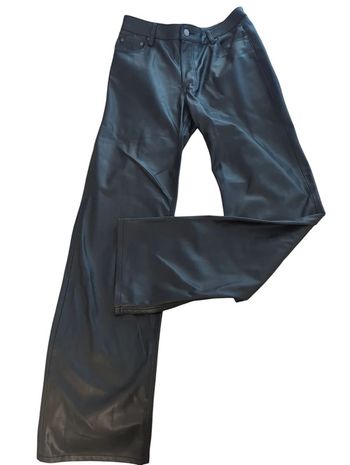 pantalon à jambes larges Zara en Simili cuir noir taille 38