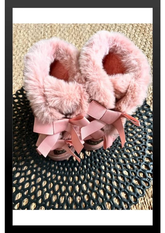 Bottines rose suedine noeud - photo numéro 3