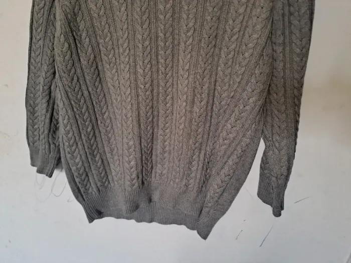 Pull gris tressée H&M Taille L - photo numéro 3