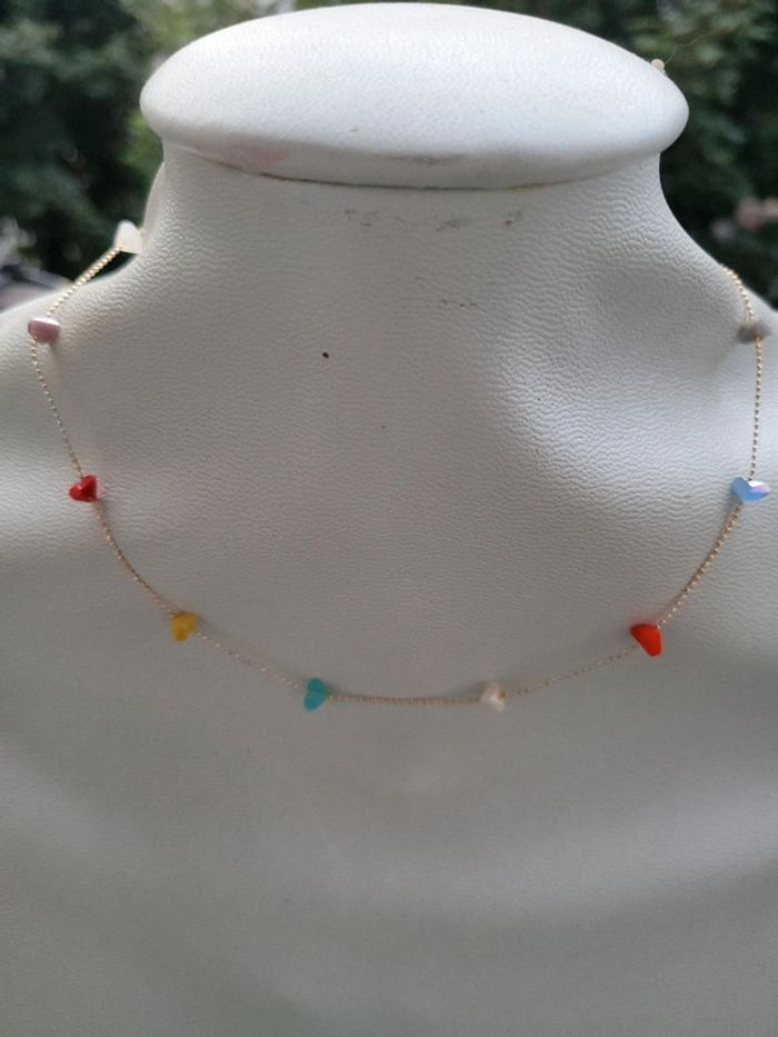 Collier ras de cou plaqué or et zirconiums - photo numéro 9