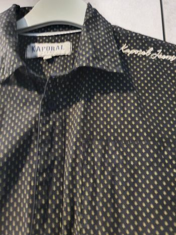 Chemise kaporal manche longue noire motif kaki  16 ans