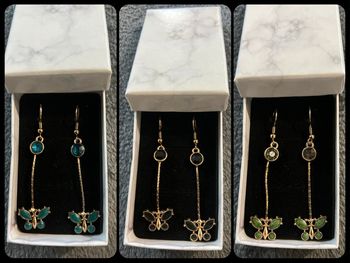 Lot de 3 paires de boucles d’oreilles neuves dans une boites cadeaux