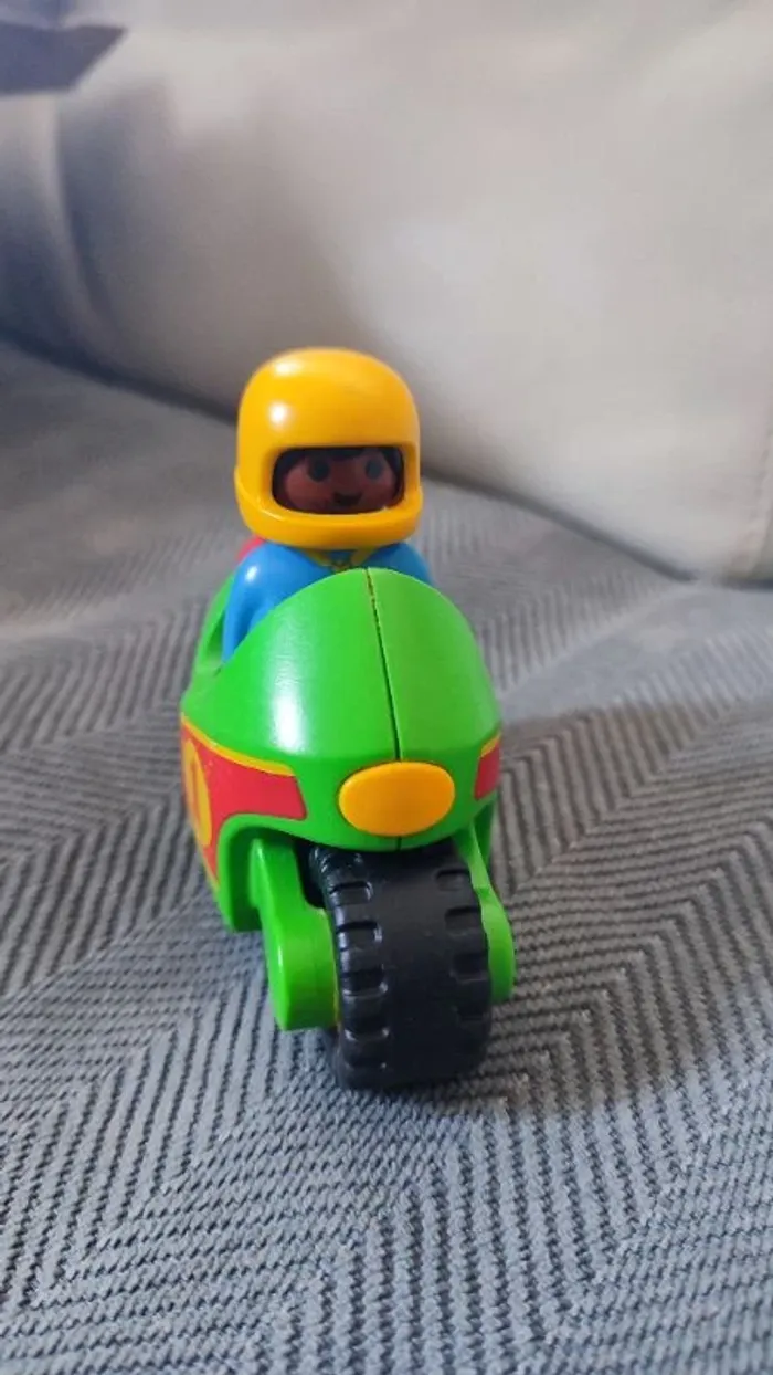 Jouet Playmobil 123 Pilote Moto De Course Réf 6719 - photo numéro 2
